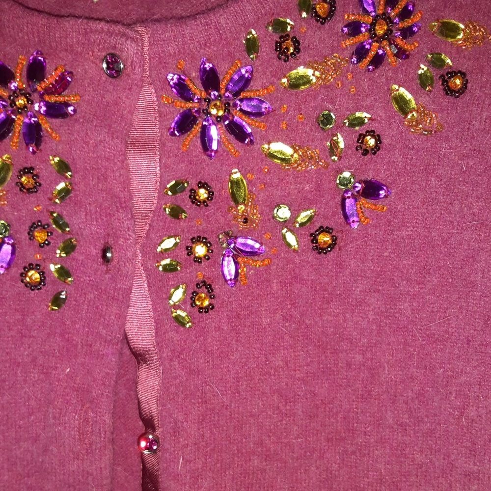 Free people pink angora cardigan size large - Picture 5 of 5